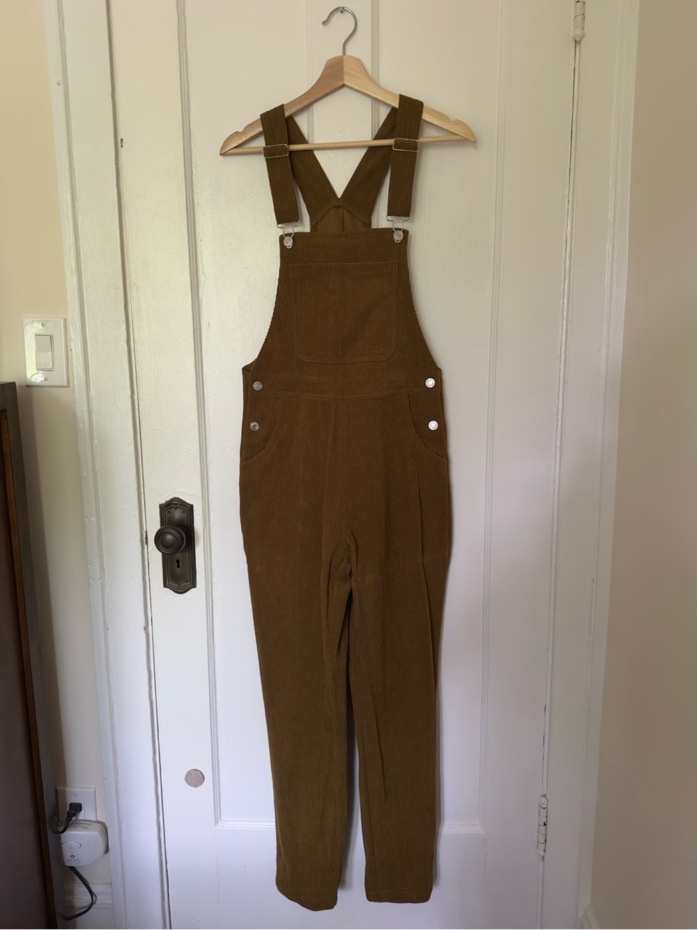 Brown Women's Corduroy Overalls - Casual High-Rise Jumpsuit